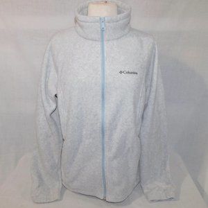 Columbia Womens XL Benton Springs Full Zip Light Gray Fleece jacket high neck